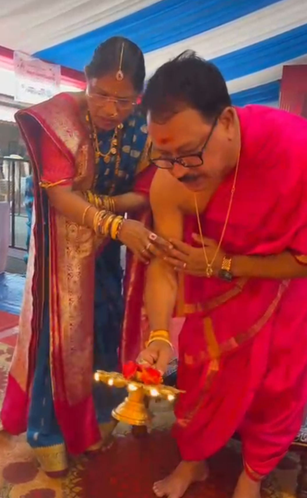 Minister Subhash Phal Dessai Performs Ganesh Puja at Public Ganeshotsav Mandal in Sanguem