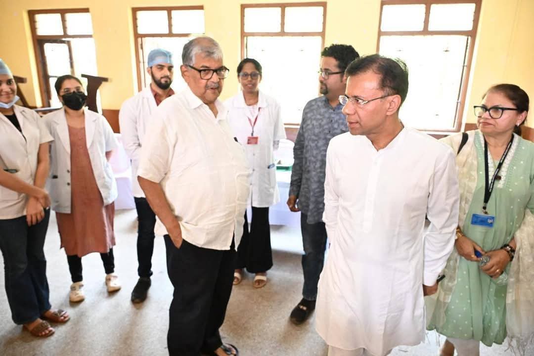 Goa Health Minister Vishwajit P. Rane inaugurates Mega Medical Camp at Marina English High School, Nuvem.